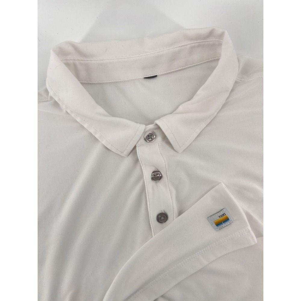 Vuori Strato Tech Polo Size XL White Tech Short Sleeve Performance Shirt